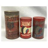 Vintage Calumet Baking Powder Tin Cans