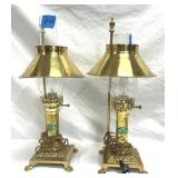 S/2 Paris Orient Express Istanbul Brass Lamps
