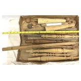 Box of Misc. Wood Spindles