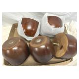 S/5 Dark Walnut Sofa Legs Round Bun Shape