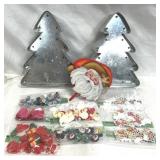 Mini Chrismas Buttons/Decorations, Battery Trees