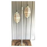 MCM Floor Lamp Metal w/Plastic Shades 62.75" Tall