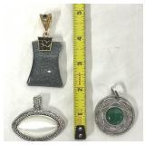 Pendants Malachite, Rhinestone Geometric, MOP