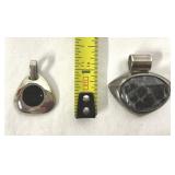 Pendants Triangular Silver Tone & Black