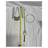 Chokers & Necklaces - Gold Tone Chains & Fabric