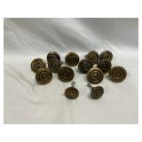 14 Brass Bullseye Cabinet Drawer Knobs