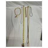 Necklaces Gold Tone Chains, Rhinestones, Gemstones