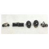Earrings Pierced/Clip On Black Stones, Rhinestones
