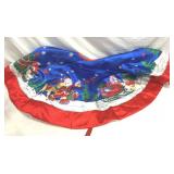 Vintage Christmas Tree Skirt Santa with Sleigh
