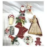 Vintage Santa, Angel, Etc. Decorations Ornaments