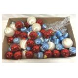 Box of Red, White & Blue Small Christmas Ornaments