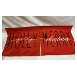 2 Merry Christmas & Holly Jolly Pillow Covers 16"