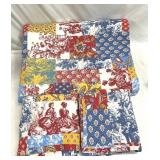 Quilted King Size Toile Patchwork Comforter/Shams
