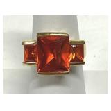 Ross Simons 925 Gold Vermeil Orange Gemstone Ring