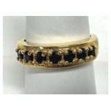 Ross Simons Dark Blue Sapphire Ring 925 Size 7