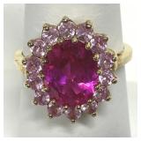Ross Simons Pink Sapphire CZ 925 Ring Size 7