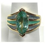 Ross Simons Green Gemstone 925 Ring Sz 8