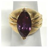Ross Simons Gold Vermeil Purple Stone Ring 925