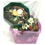 Vtg Christmas 12" Door Wreath, Craft Flower Stems