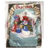 Bucilla Snowman Card Holder Plastic Canvas 12"x8"