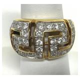 Sterling Greek Key Gold Tone Ring Canada C^A 925
