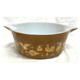 Pyrex Early American Brown & Gold Casserole Dish