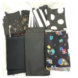 Assorted Cotton Fabrics with Black Backgrounds