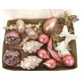 Pink Christmas Ornaments Blown Glass Etc.