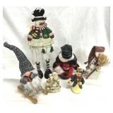 Christmas Assorted Decorations Snowmen, Gnome