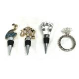 Wine Bottle Stoppers Rhinestone Peacock Elephant