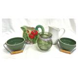 Table Pitchers, Stoneware Bowls, Glass Vase