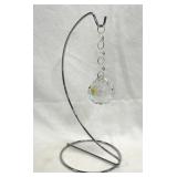 Iridescent Faceted Crystal Ball Suncatcher w/Stand