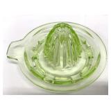 Green Uranium Glass Citrus Juicer