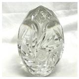 Lead Crystal Glass Egg Paperweight Pinwheel