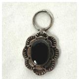 Onyx & Sterling Silver Pendant Marked 925