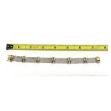 Tennis Bracelet Sterling 925 Gold Mesh Blue Topaz