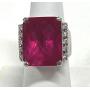 Pink & White CZ Statement Ring Sz 8 NF 925