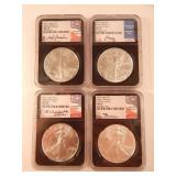 (4) 2021 US Eagle Landing T-2 $1 1st Day NGC MS70 (4) 2021 US Eagle Landing T-2 $1 1st Day NGC MS70