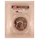 2017 US Statue of Liberty $100 Platinum PCGS MS70