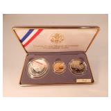 1991 Mt. Rushmore Three Coin Proof Set Silver/Gold