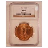 1914 D $20 St.Gaudens Gold Dbl Eagle Coin NGC MS62 1914 D $20 St.Gaudens Gold Dbl Eagle Coin NGC MS62
