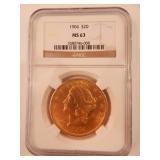 1904 Liberty Head $20 Double Eagle Gold Coin NGC63