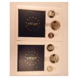 (2) US Bicentenial SILVER Proof 3-Coin Sets (2) US Bicentenial SILVER Proof 3-Coin Sets
