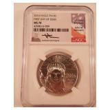 2016 US $100 Platinum First Day Issue NGC MS70