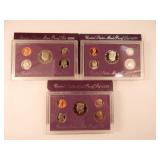 (3) 1990 United States Mint Proof Sets