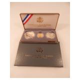 1991 Mt. Rushmore Three Coin Proof Set Silver/Gold