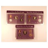 (3) 1993 United States Mint Proof Sets