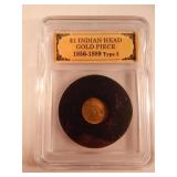 1862 US $1 Indian Head Gold Piece FRANKLIN MINT 1862 US $1 Indian Head Gold Piece FRANKLIN MINT