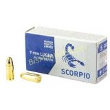 SCORPIO AMMO 9MM 124GR FMJ - 500 Rounds