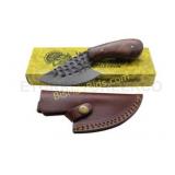 Hand Forged Damascus Steel Knife w/ Leather